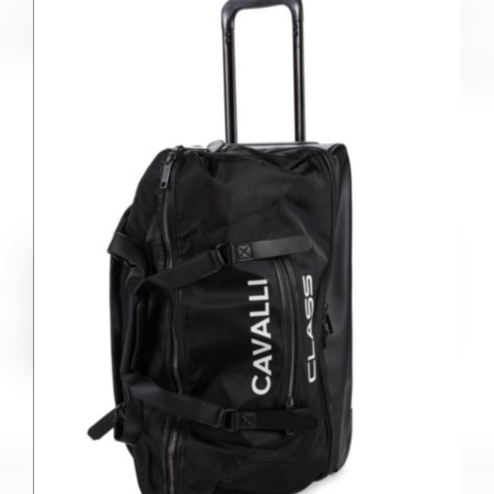 Roberto Cavalli Class Rolling Duffel - Separate shoe area Studded Bottom Nwt ❤️ - Picture 2 of 11